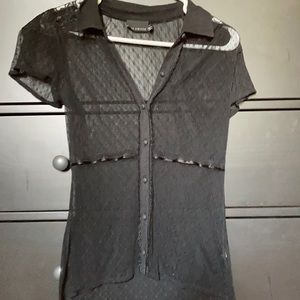 Limited see through black blouse